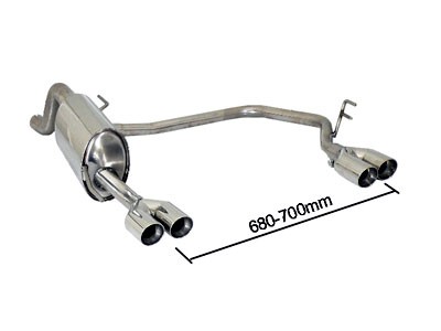 Ragazzon Stainless Steel Sports Exhaust Left/Right with Sports Line 2x70mm Tail Pipes (Alfa Mito)