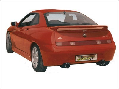 Ragazzon Stainless Steel Sports Pipe Duplex without Silencer with Round 102mm Tail Pipes (Alfa GTV/Spider 2.0 V6 TB)