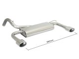 Ragazzon Stainless Steel Sports Exhaust Left/Right Oval 115x70mm Tail Pipe Fiat 500 1.2 Sport (2013 - on)