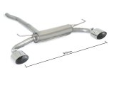 Ragazzon Stainless Steel Sports Exhaust with Oval Tail Pipe 135x90mm Fiat 500X with Pop, Pop Star, Lounge Bumper