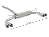 Ragazzon Stainless Steel Sports Exhaust with Round Tail Pipe 2x70mm Fiat 500X with Pop, Pop Star, Lounge Bumper