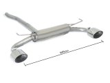 Ragazzon Stainless Steel Sports Exhaust Oversize 60mm with Oval Tail Pipe 135x90mm (Fiat 500X with Cross, Cross Plus Bumper)