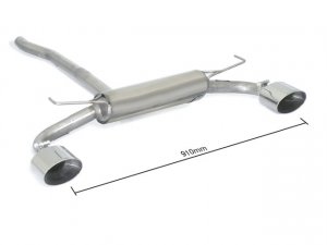 Ragazzon Stainless Steel Sports Exhaust with Oval Tail Pipe 135x90mm Fiat 500X with Pop, Pop Star, Lounge Bumper