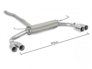 Ragazzon Stainless Steel Sports Exhaust with Round Tail Pipe 2x70mm Fiat 500X with Pop, Pop Star, Lounge Bumper
