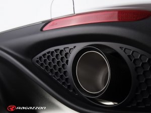 Ragazzon Stainless Steel Sports Rear Tubes Group N with 90mm Carbon Shot Tail Pipes Alfa Giulia