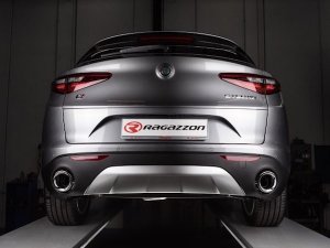 Ragazzon Sports Exhaust with 76mm Oversize Pipes + Electrical Valves with Remote Control Alfa Romeo Stelvio