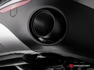 Ragazzon Stainless Steel Round Carbon Shot Tail Pipes 2 x 118mm - part of a kit Alfa Romeo Stelvio
