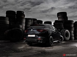 Ragazzon Sports Exhaust with 100mm Carbon Tail Pipes Electric Valves and Remote Control Alfa Stelvio 2.9 V6 QV