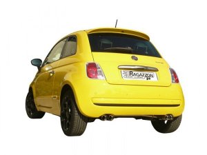 Ragazzon Stainless Steel Sports Exhaust Left/Right Round 2x70mm Sportline Tail Pipes Fiat 500 0.9 Twinair Turbo