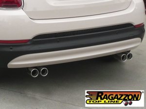 Ragazzon Stainless Steel Sports Exhaust Left/Right with Round Tail Pipes 2x70mm (Fiat 500X with Fiat "Pop, Pop Star, Lounge" Bumper)