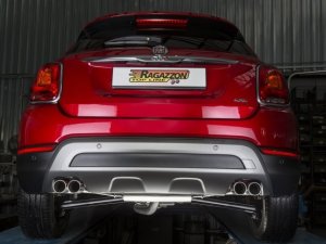 Ragazzon Stainless Steel Sports Exhaust with Round Tail Pipe 2x70mm (Fiat 500X with Fiat "Cross , Cross Plus" Bumper)