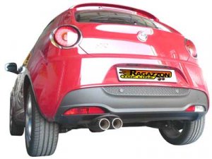 Ragazzon Stainless Steel Sports Exhaust with Round 2x80mm Staggered Tail Pipes Alfa Mito