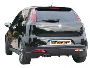 Ragazzon Stainless Steel Sports Exhaust Group N with Round 2x70mm Staggered Tail Pipe Abarth Punto EVO