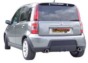 Ragazzon Stainless Steel Sports Exhaust Duplex with Round 90mm Tail Pipes (Fiat Panda 1.4 16V 100 HP)
